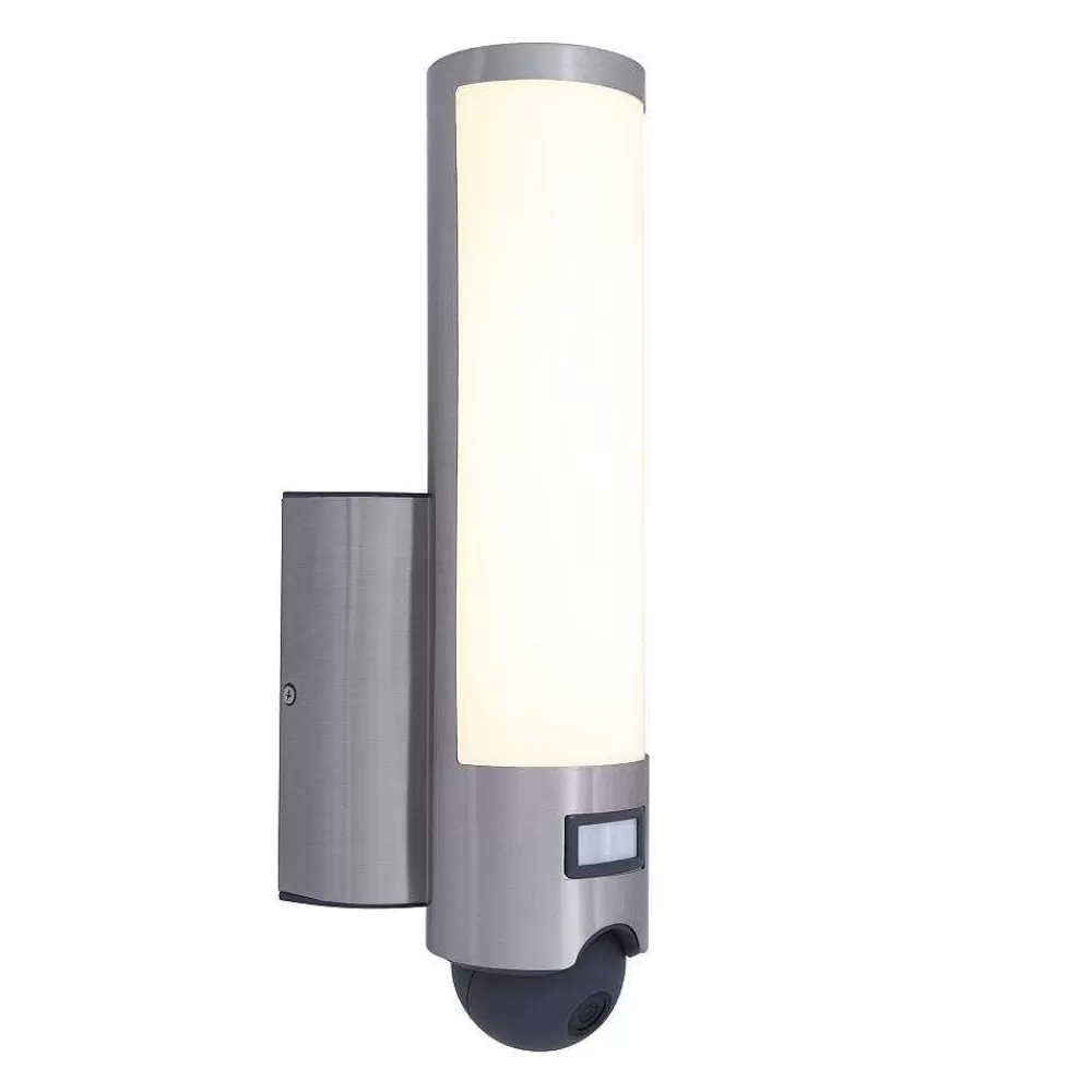 Luminaires Lutec Applique Murale D'Exterieur Lutec Elara Led Acier Inoxydable, 1 Lumiere, Detecteur De Mouvement