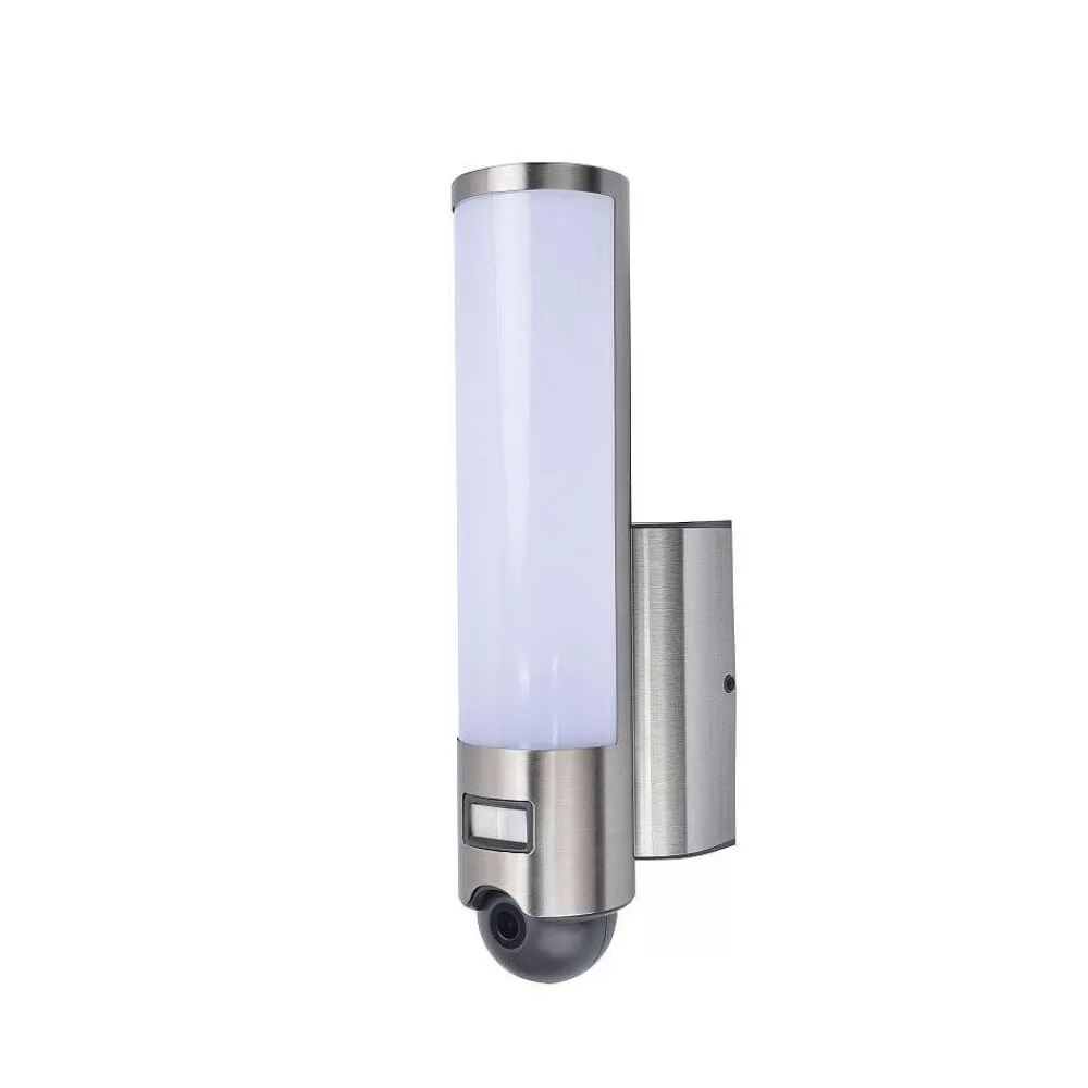 Luminaires Lutec Applique Murale D'Exterieur Lutec Elara Led Acier Inoxydable, 1 Lumiere, Detecteur De Mouvement