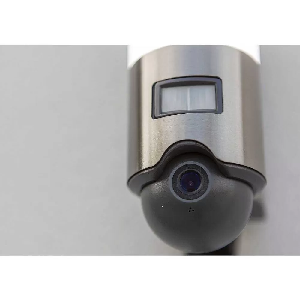 Luminaires Lutec Applique Murale D'Exterieur Lutec Elara Led Acier Inoxydable, 1 Lumiere, Detecteur De Mouvement