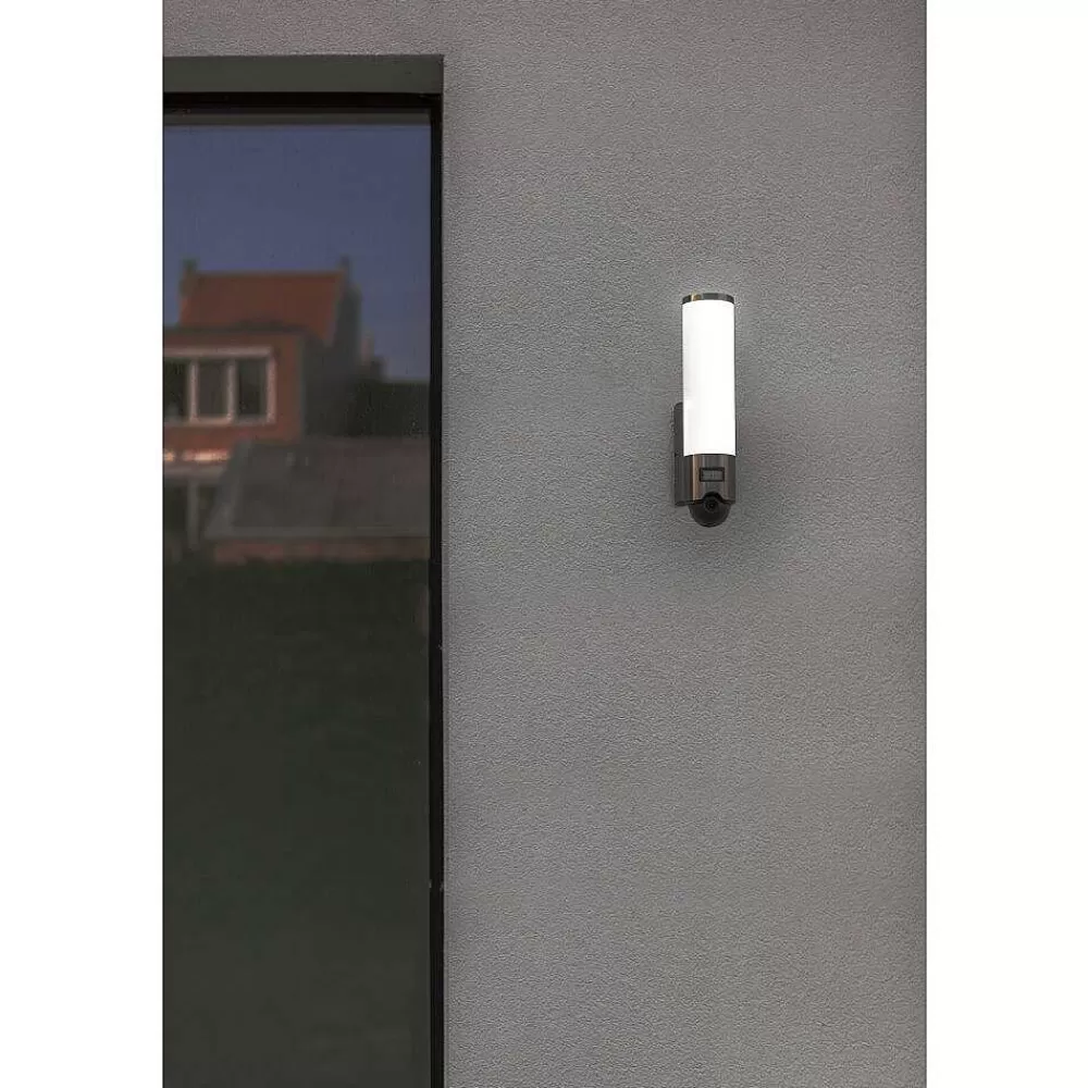 Luminaires Lutec Applique Murale D'Exterieur Lutec Elara Led Acier Inoxydable, 1 Lumiere, Detecteur De Mouvement