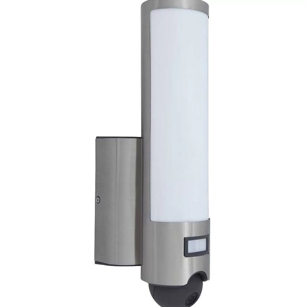 Luminaires Lutec Applique Murale D'Exterieur Lutec Elara Led Acier Inoxydable, 1 Lumiere, Detecteur De Mouvement