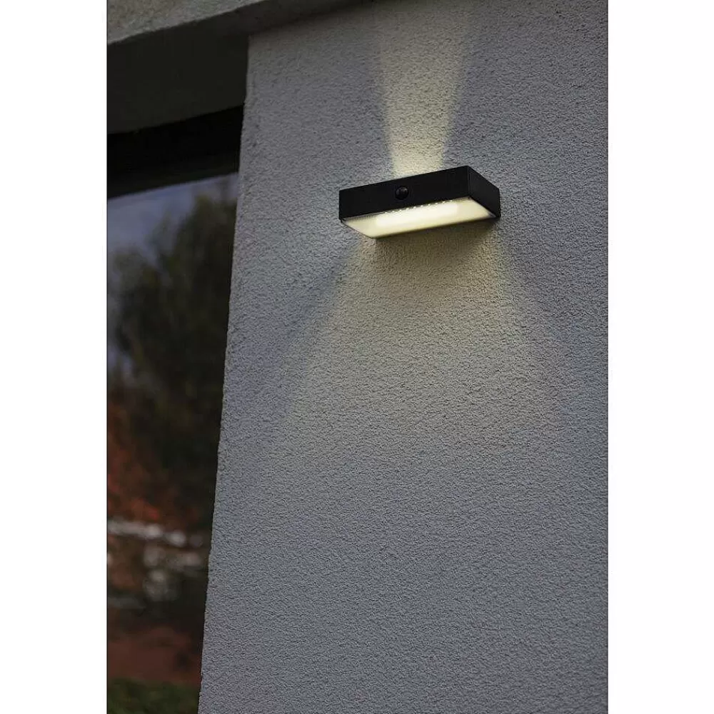 Luminaires Lutec Applique Murale D'Exterieur Lutec Fadi Led Noir, 1 Lumiere, Detecteur De Mouvement