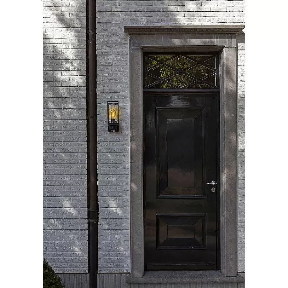 Luminaires Lutec Applique Murale D'Exterieur Lutec Flair Noir, 1 Lumiere, Detecteur De Mouvement