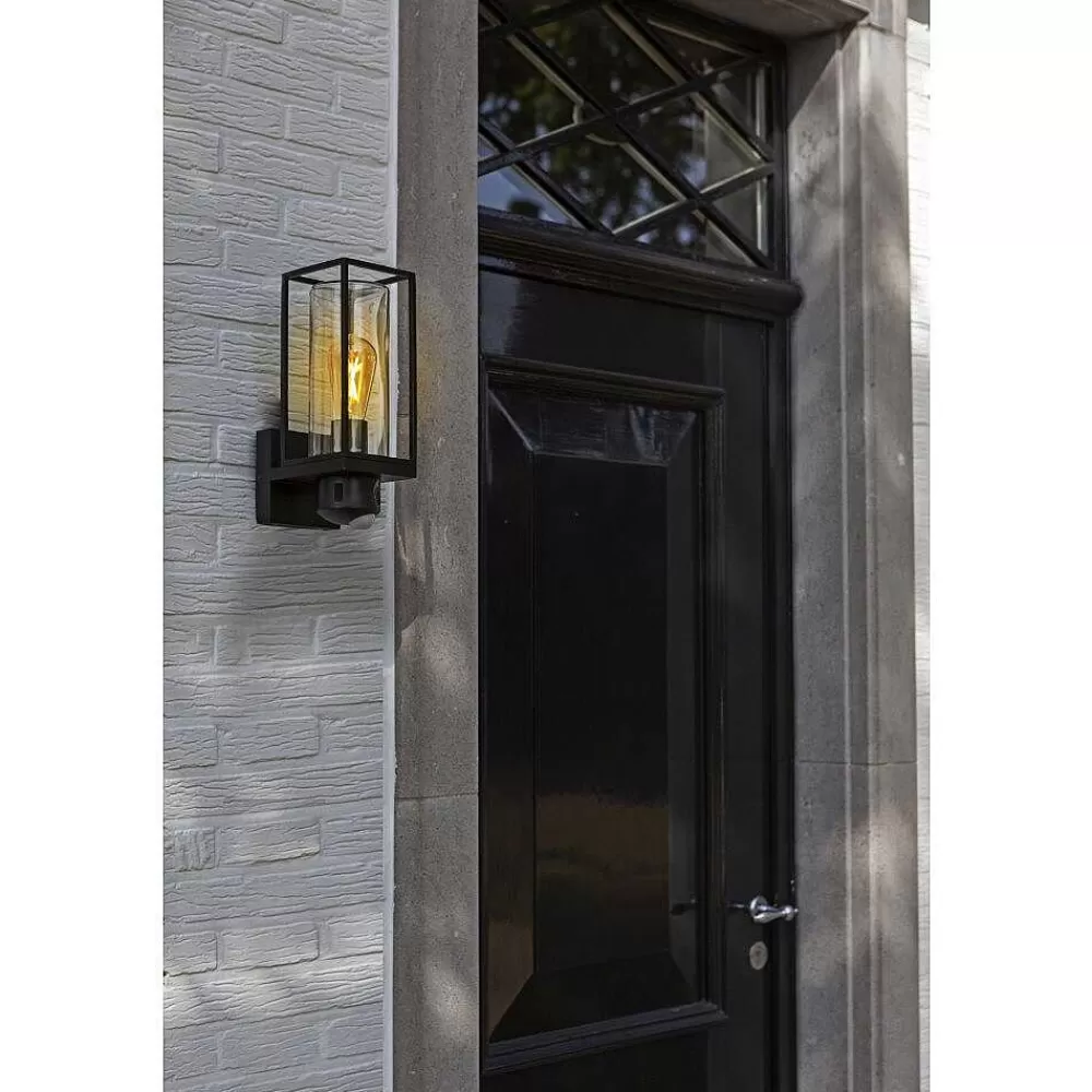 Luminaires Lutec Applique Murale D'Exterieur Lutec Flair Noir, 1 Lumiere, Detecteur De Mouvement