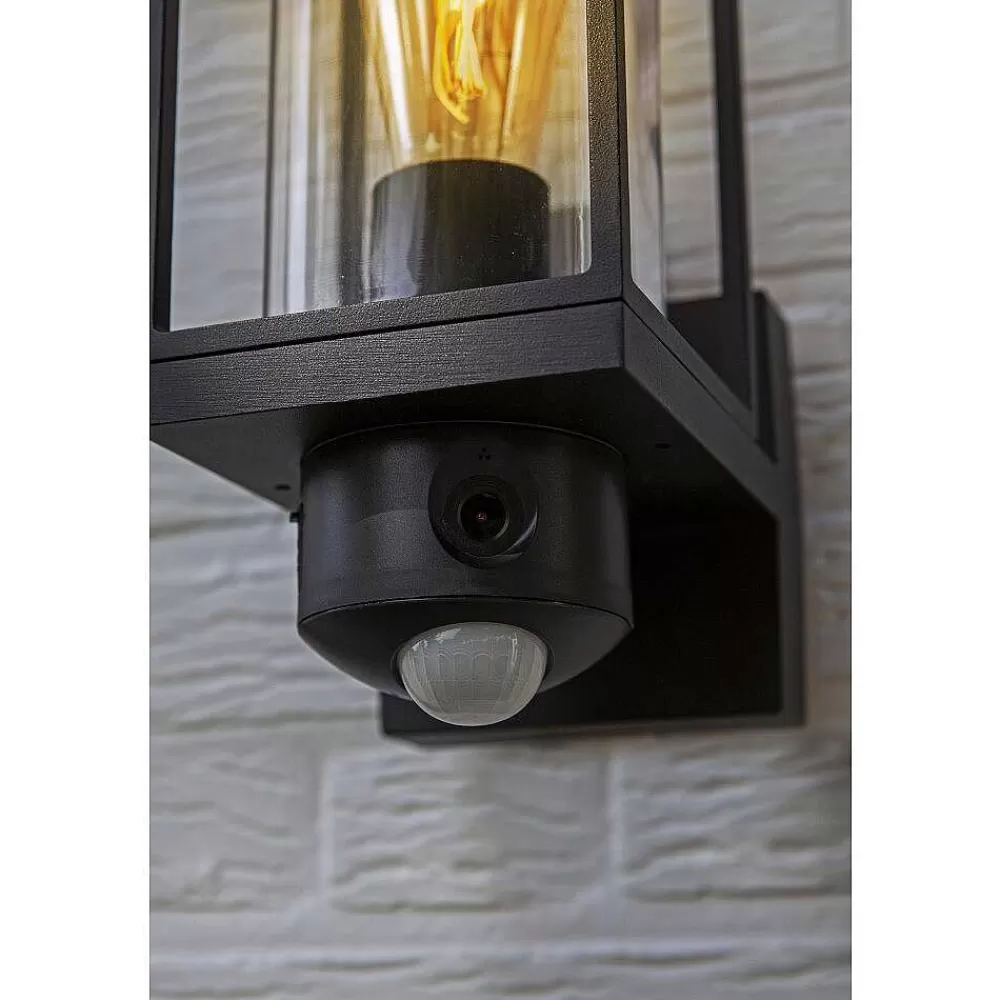 Luminaires Lutec Applique Murale D'Exterieur Lutec Flair Noir, 1 Lumiere, Detecteur De Mouvement