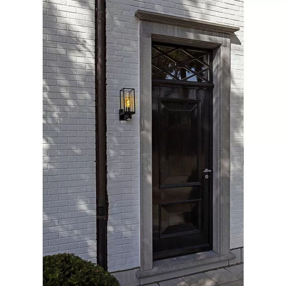 Luminaires Lutec Applique Murale D'Exterieur Lutec Flair Noir, 1 Lumiere, Detecteur De Mouvement