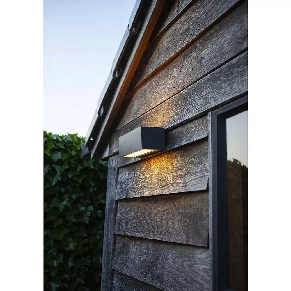Luminaires Lutec Applique Murale D'Exterieur Lutec Gemini Led Anthracite, 2 Lumieres, Changeur De Couleurs