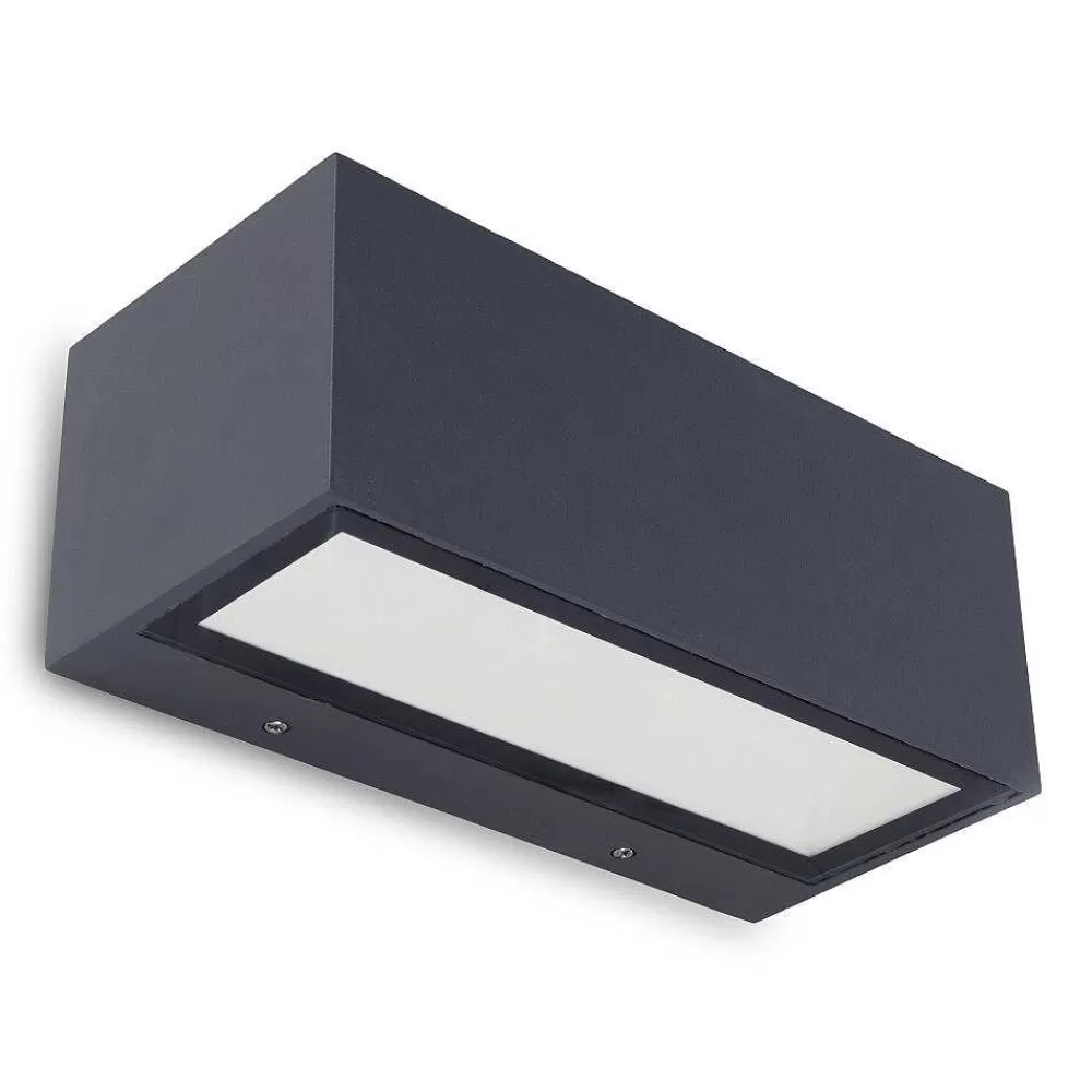 Luminaires Lutec Applique Murale D'Exterieur Lutec Gemini Led Anthracite, 2 Lumieres, Changeur De Couleurs