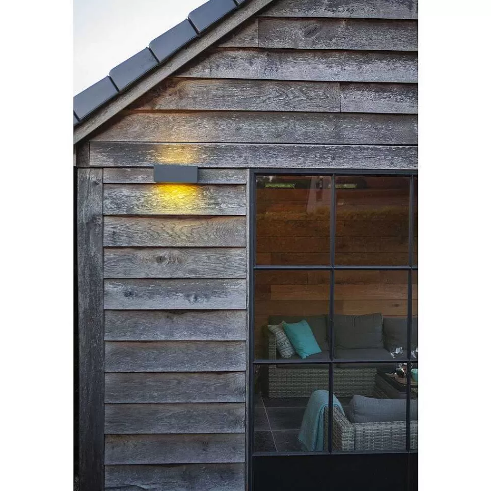 Luminaires Lutec Applique Murale D'Exterieur Lutec Gemini Led Anthracite, 2 Lumieres, Changeur De Couleurs