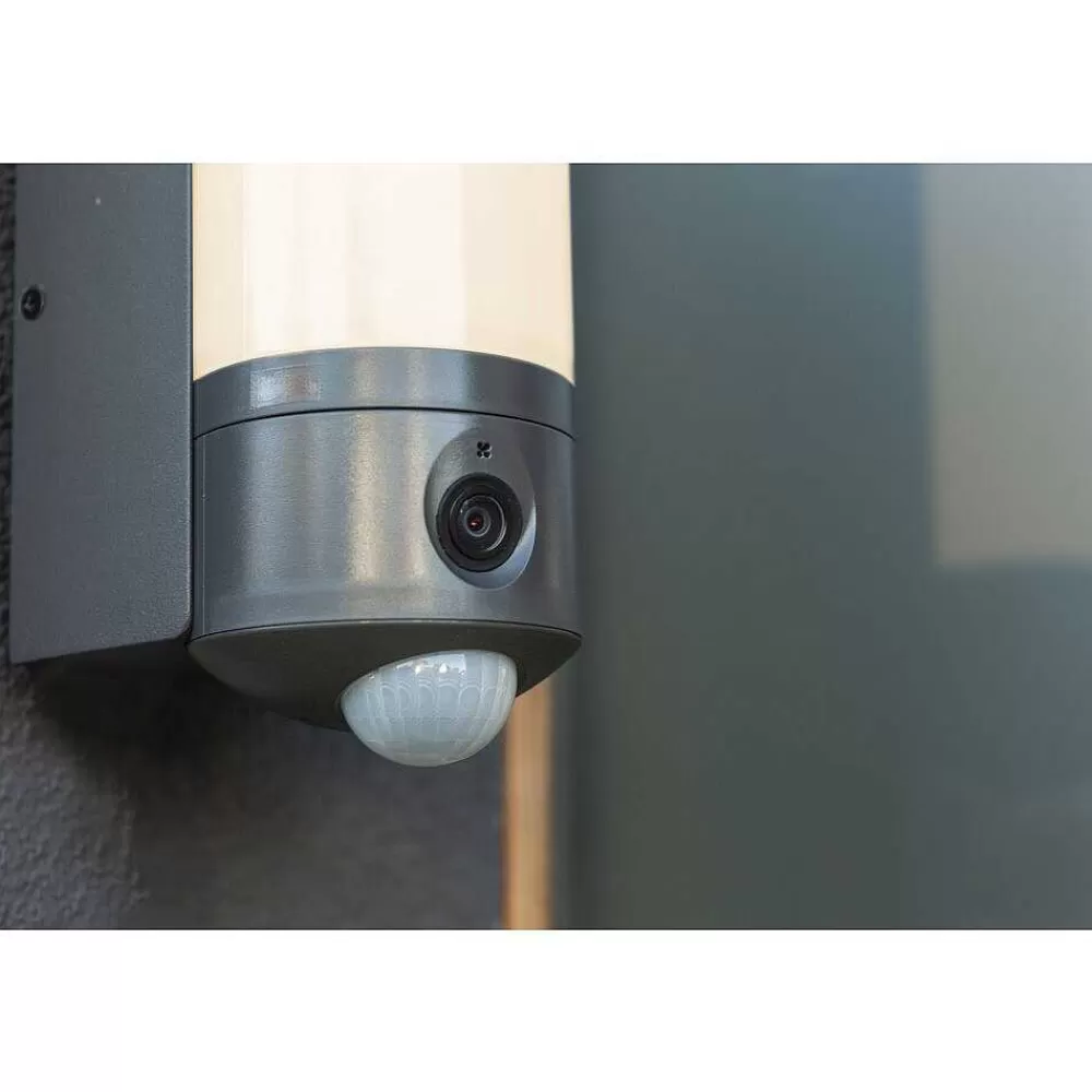 Luminaires Lutec Applique Murale D'Exterieur Lutec Pollux Led Anthracite, 1 Lumiere, Detecteur De Mouvement