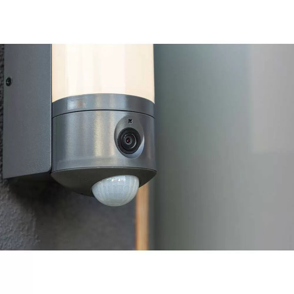 Luminaires Lutec Applique Murale D'Exterieur Lutec Pollux Led Anthracite, 1 Lumiere, Detecteur De Mouvement