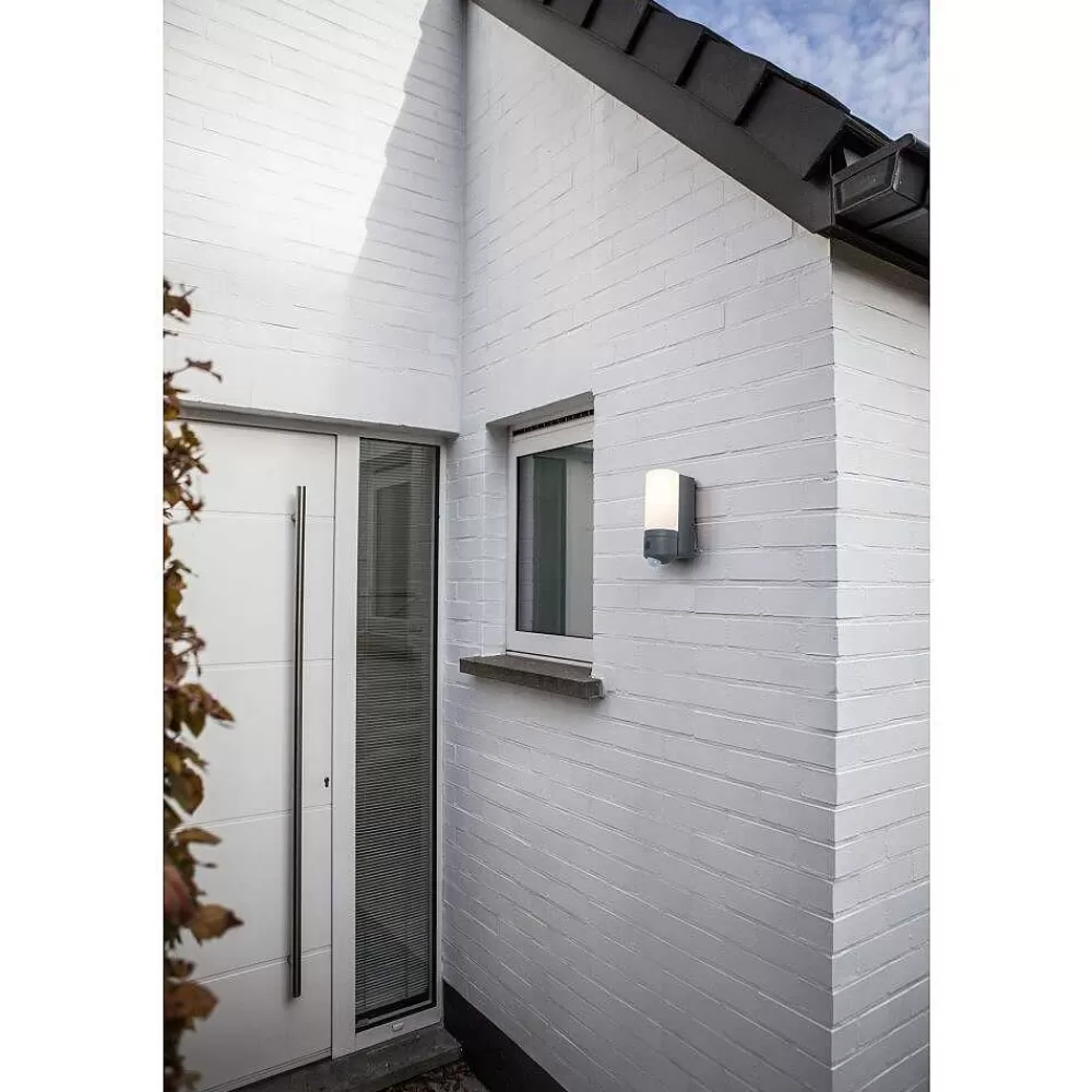 Luminaires Lutec Applique Murale D'Exterieur Lutec Pollux Led Anthracite, 1 Lumiere, Detecteur De Mouvement