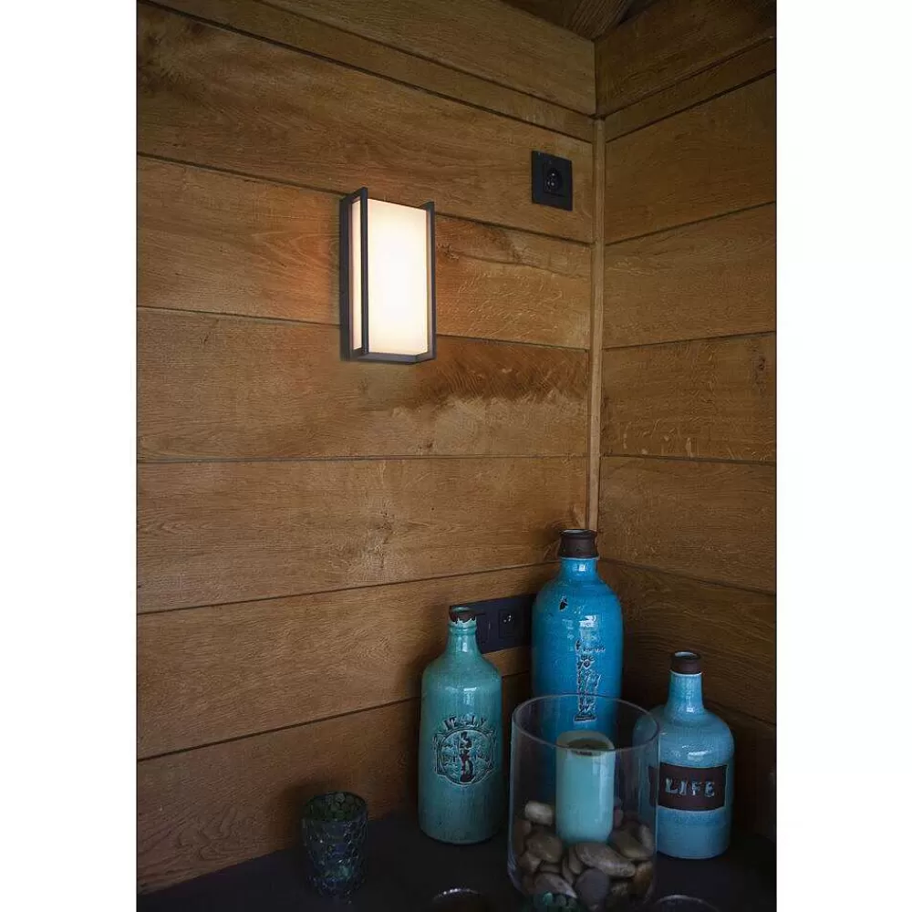 Luminaires Lutec Applique Murale D'Exterieur Lutec Qubo Led Anthracite, 1 Lumiere, Changeur De Couleurs