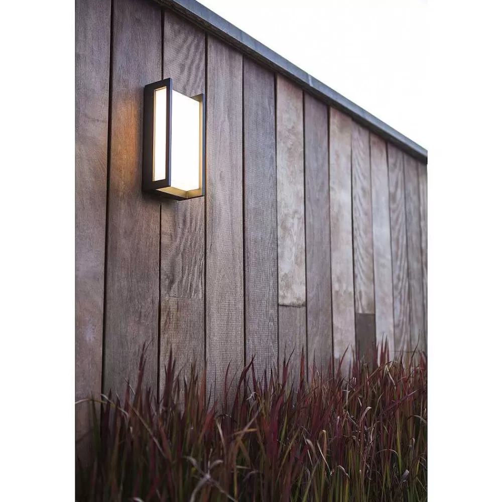 Luminaires Lutec Applique Murale D'Exterieur Lutec Qubo Led Anthracite, 1 Lumiere, Changeur De Couleurs