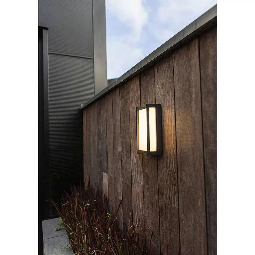Luminaires Lutec Applique Murale D'Exterieur Lutec Qubo Led Anthracite, 1 Lumiere, Changeur De Couleurs
