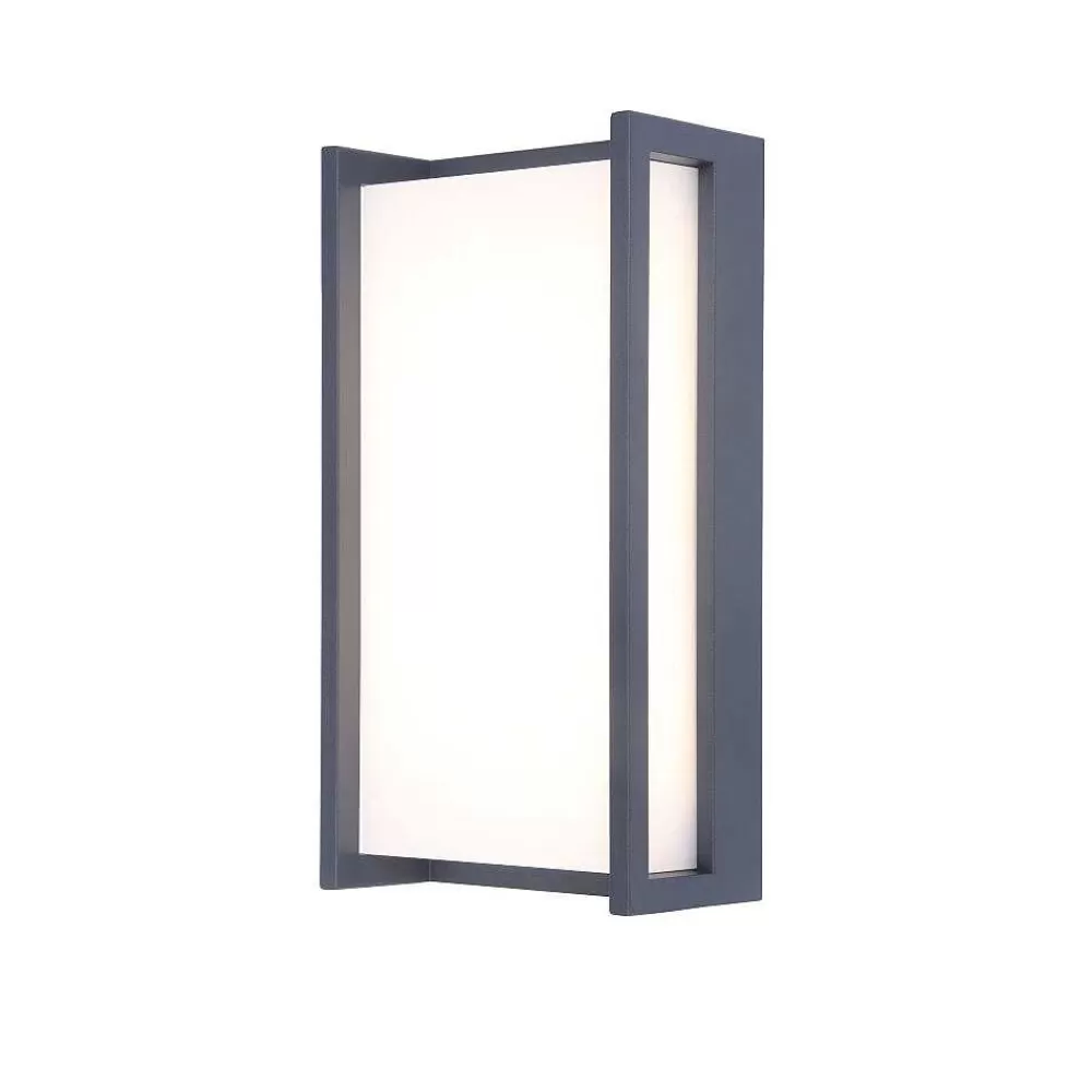 Luminaires Lutec Applique Murale D'Exterieur Lutec Qubo Led Anthracite, 1 Lumiere, Changeur De Couleurs