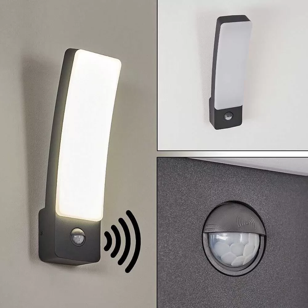hofstein Applique Murale D'Exterieur Maseru Led Anthracite, 1 Lumiere, Detecteur De Mouvement