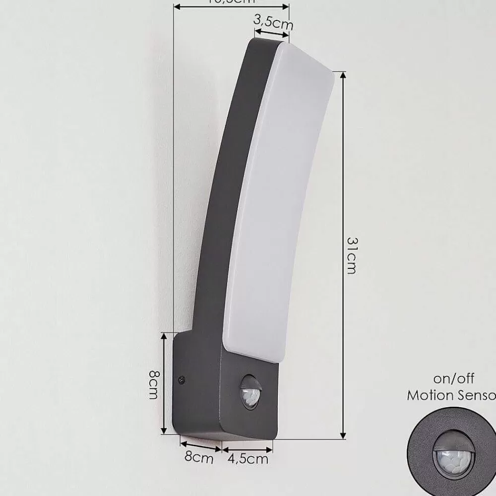 hofstein Applique Murale D'Exterieur Maseru Led Anthracite, 1 Lumiere, Detecteur De Mouvement