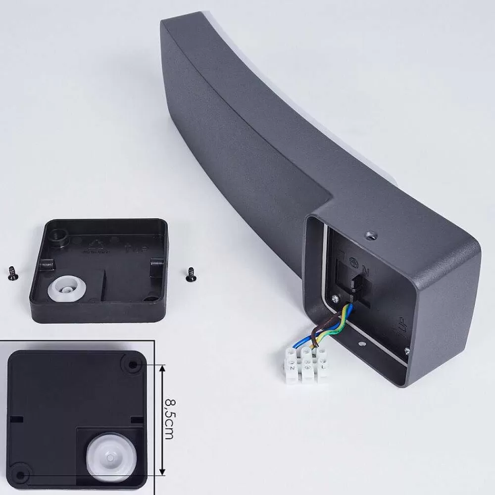 hofstein Applique Murale D'Exterieur Maseru Led Anthracite, 1 Lumiere, Detecteur De Mouvement