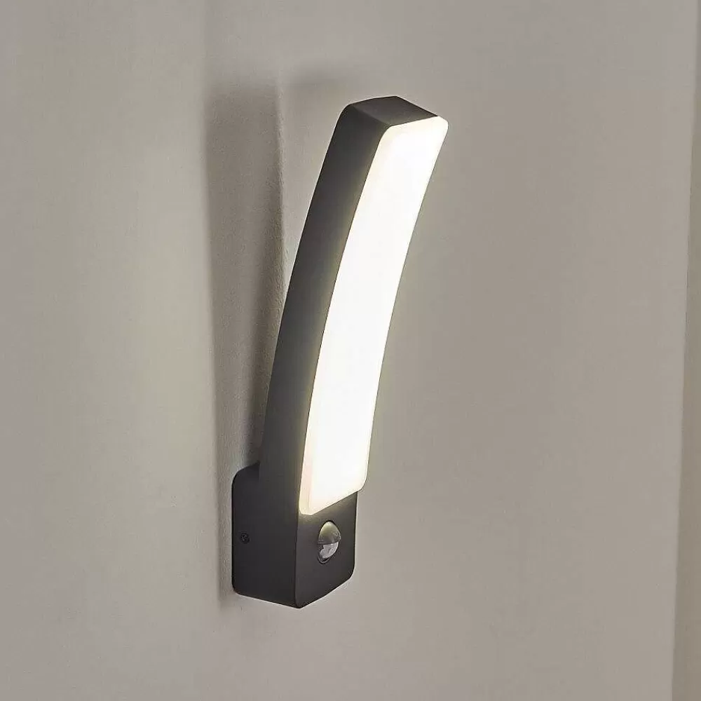 hofstein Applique Murale D'Exterieur Maseru Led Anthracite, 1 Lumiere, Detecteur De Mouvement
