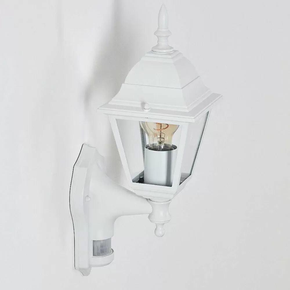 hofstein Applique Murale D'Exterieur Naofe Blanc, 1 Lumiere, Detecteur De Mouvement