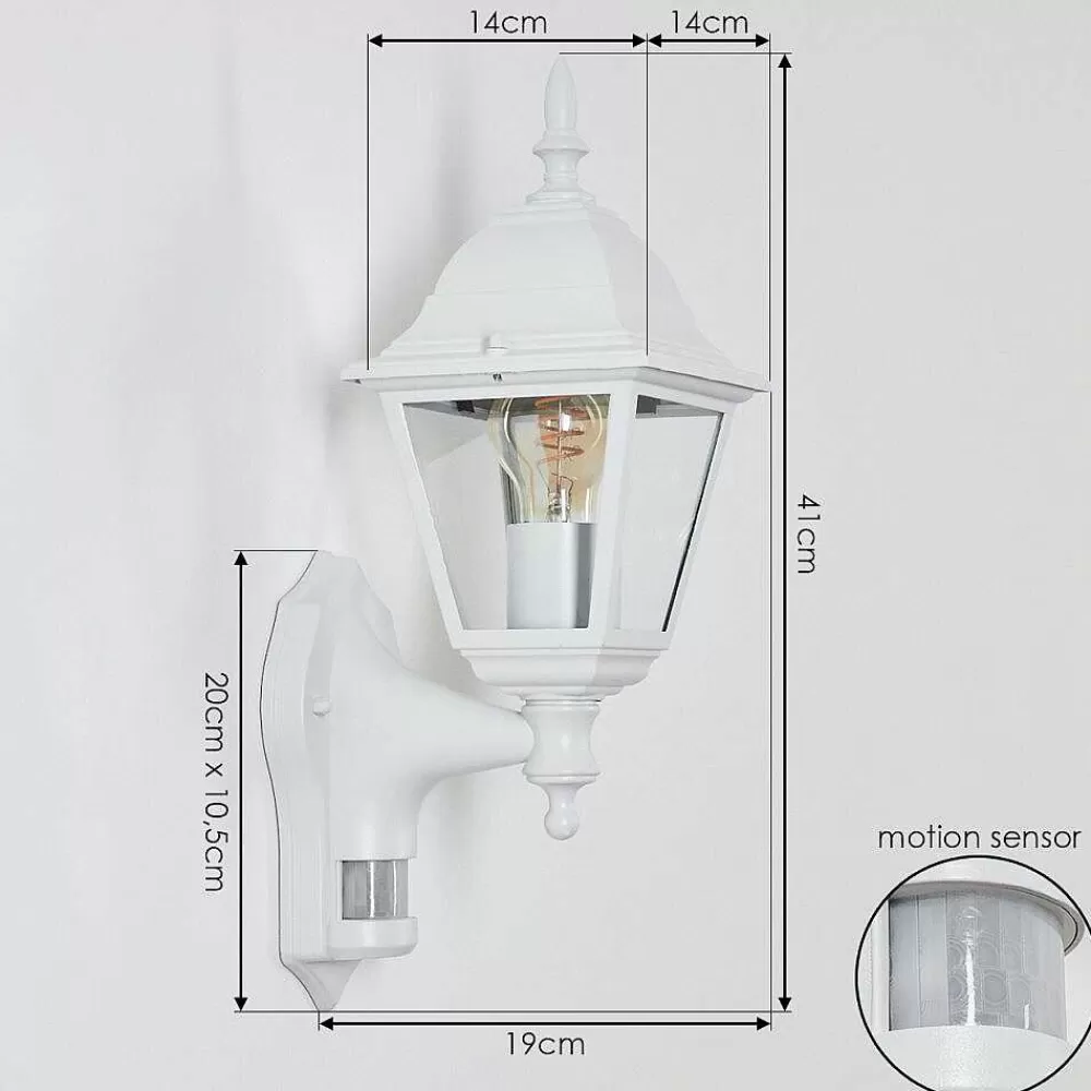 hofstein Applique Murale D'Exterieur Naofe Blanc, 1 Lumiere, Detecteur De Mouvement