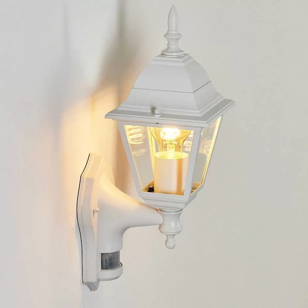 hofstein Applique Murale D'Exterieur Naofe Blanc, 1 Lumiere, Detecteur De Mouvement