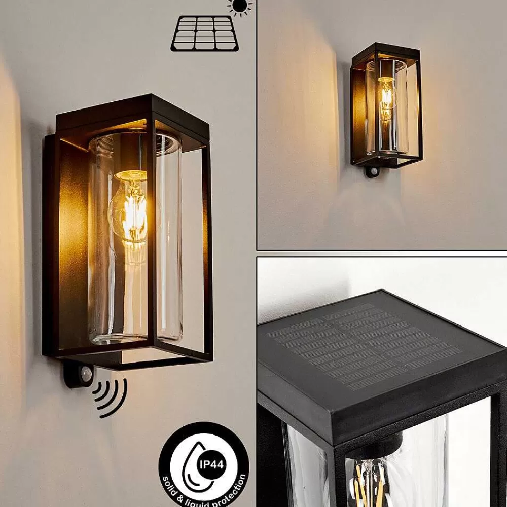 hofstein Applique Murale D'Exterieur Palanga Led Noir, 1 Lumiere, Detecteur De Mouvement