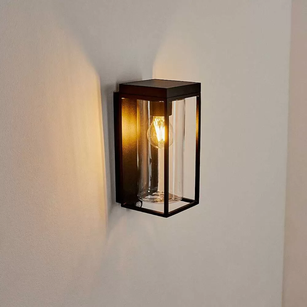 hofstein Applique Murale D'Exterieur Palanga Led Noir, 1 Lumiere, Detecteur De Mouvement