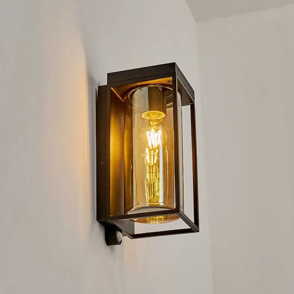 hofstein Applique Murale D'Exterieur Palanga Led Noir, 1 Lumiere, Detecteur De Mouvement