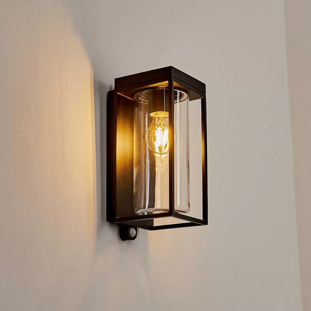 hofstein Applique Murale D'Exterieur Palanga Led Noir, 1 Lumiere, Detecteur De Mouvement