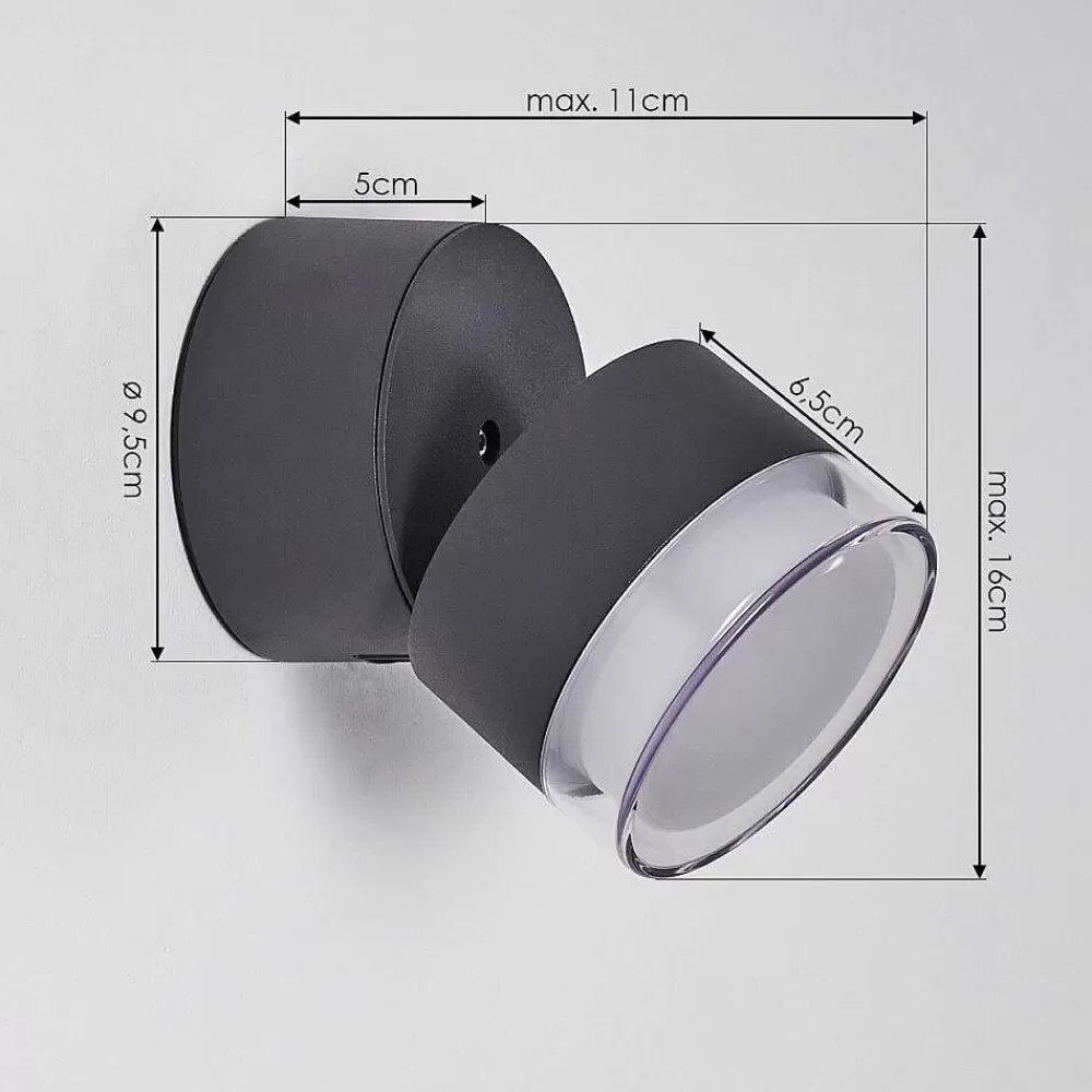 hofstein Applique Murale D'Exterieur Papagayos Led Anthracite, 1 Lumiere, Changeur De Couleurs