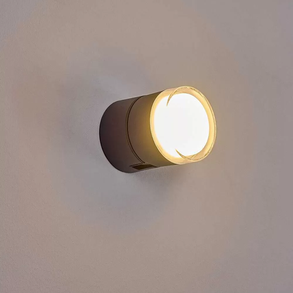 hofstein Applique Murale D'Exterieur Papagayos Led Anthracite, 1 Lumiere, Changeur De Couleurs