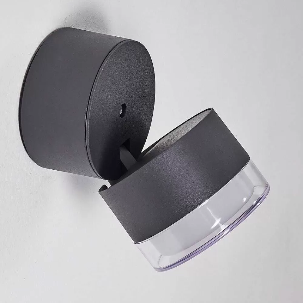 hofstein Applique Murale D'Exterieur Papagayos Led Anthracite, 1 Lumiere, Changeur De Couleurs