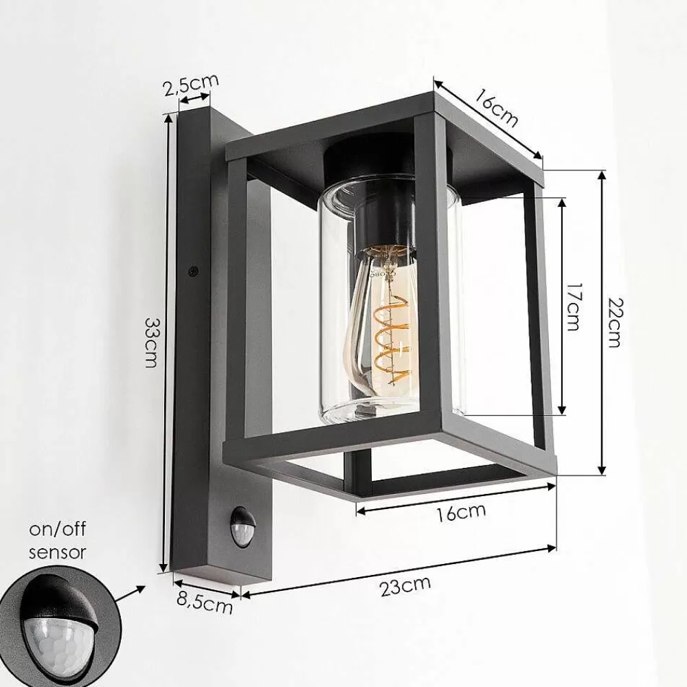 hofstein Applique Murale D'Exterieur Parkkola Anthracite, 1 Lumiere, Detecteur De Mouvement