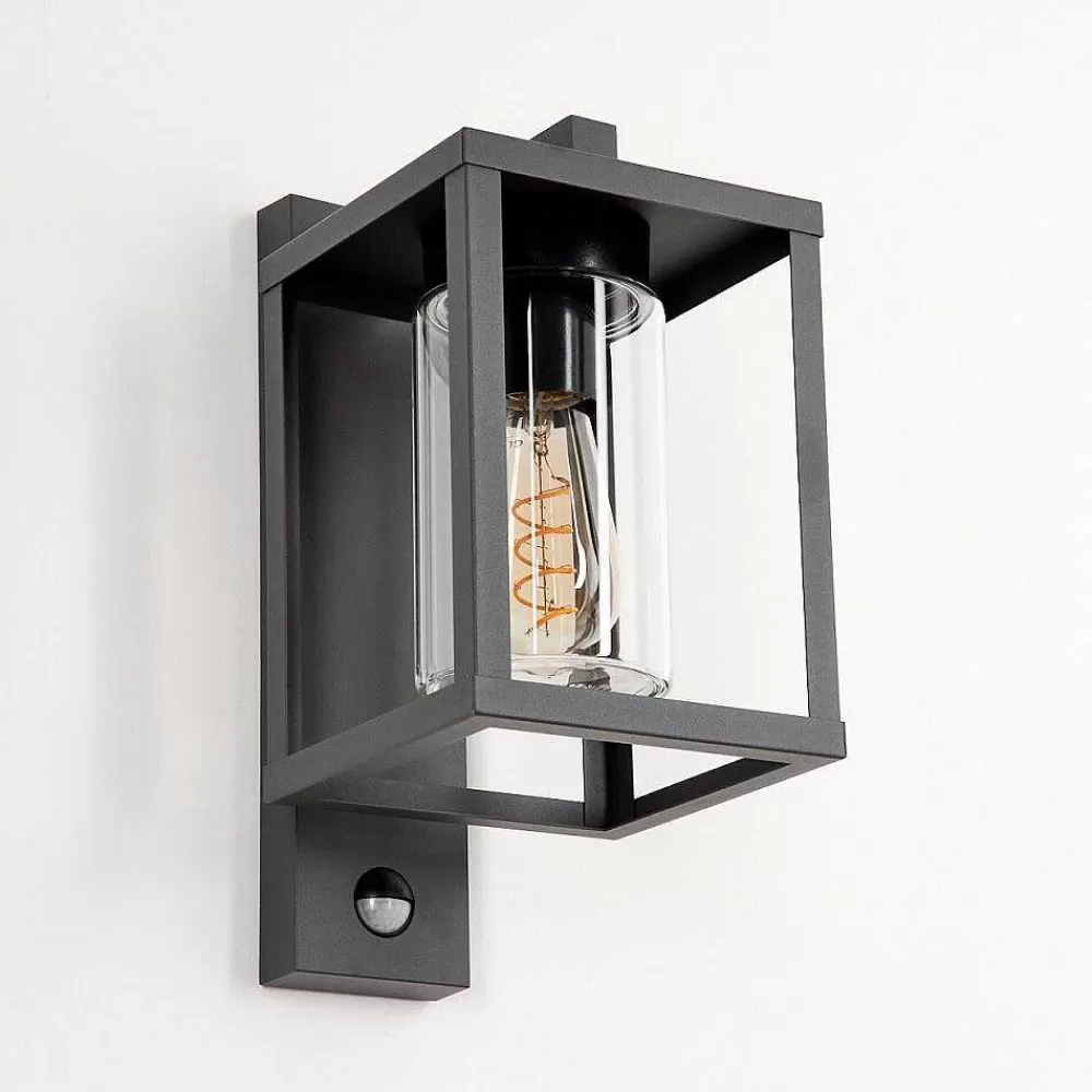 hofstein Applique Murale D'Exterieur Parkkola Anthracite, 1 Lumiere, Detecteur De Mouvement