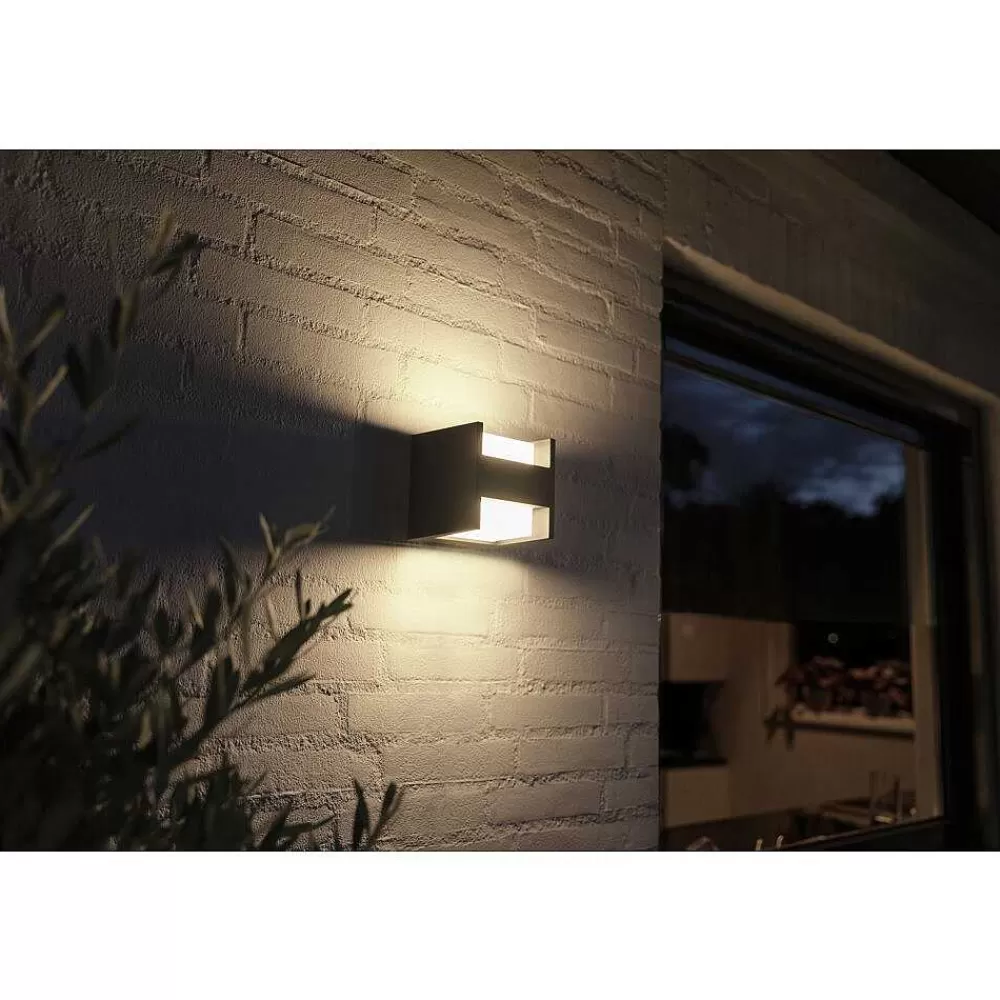 Luminaires Philips Applique Murale D'Exterieur Philips Hue White Fuzo Led Noir, 1 Lumiere