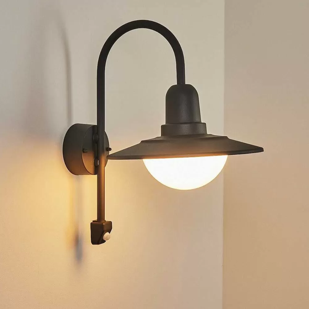 hofstein Applique Murale D'Exterieur Pohei Anthracite, 1 Lumiere, Detecteur De Mouvement