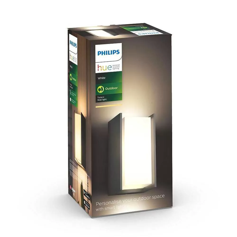 Luminaires Philips Applique Murale D'Exterieur Set X 2 Philips Hue Turaco Led Anthracite, 1 Lumiere