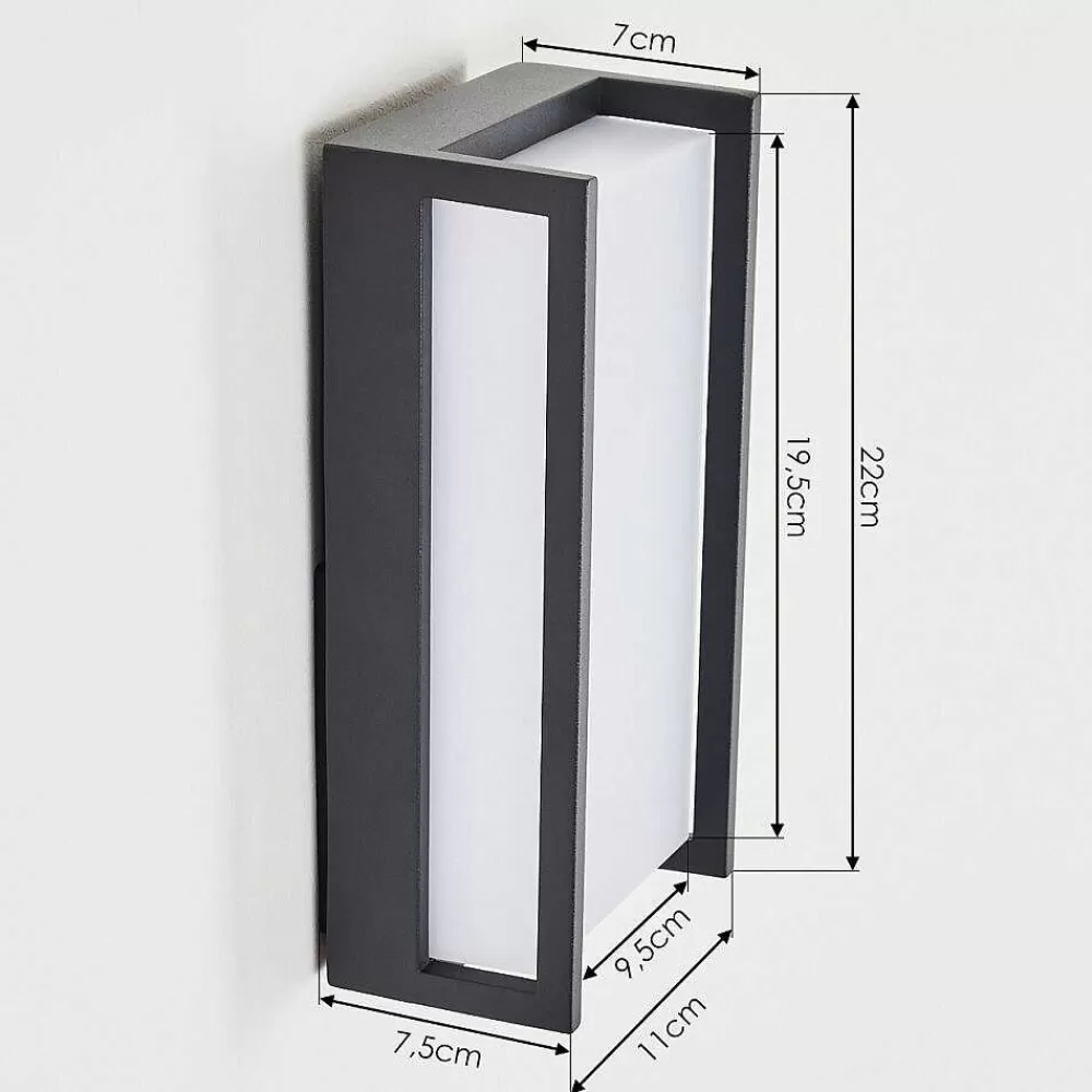 hofstein Applique Murale D'Exterieur Skove Led Anthracite, 1 Lumiere, Changeur De Couleurs