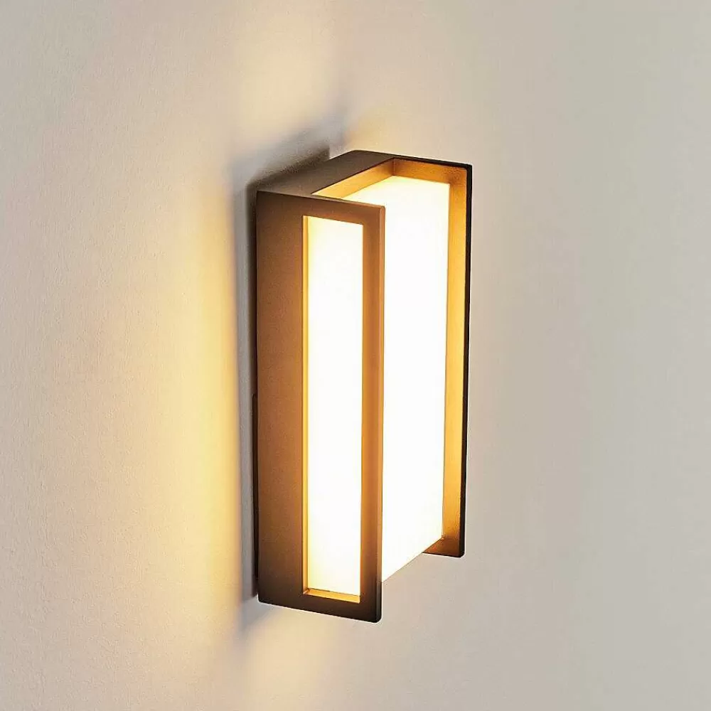 hofstein Applique Murale D'Exterieur Skove Led Anthracite, 1 Lumiere, Changeur De Couleurs
