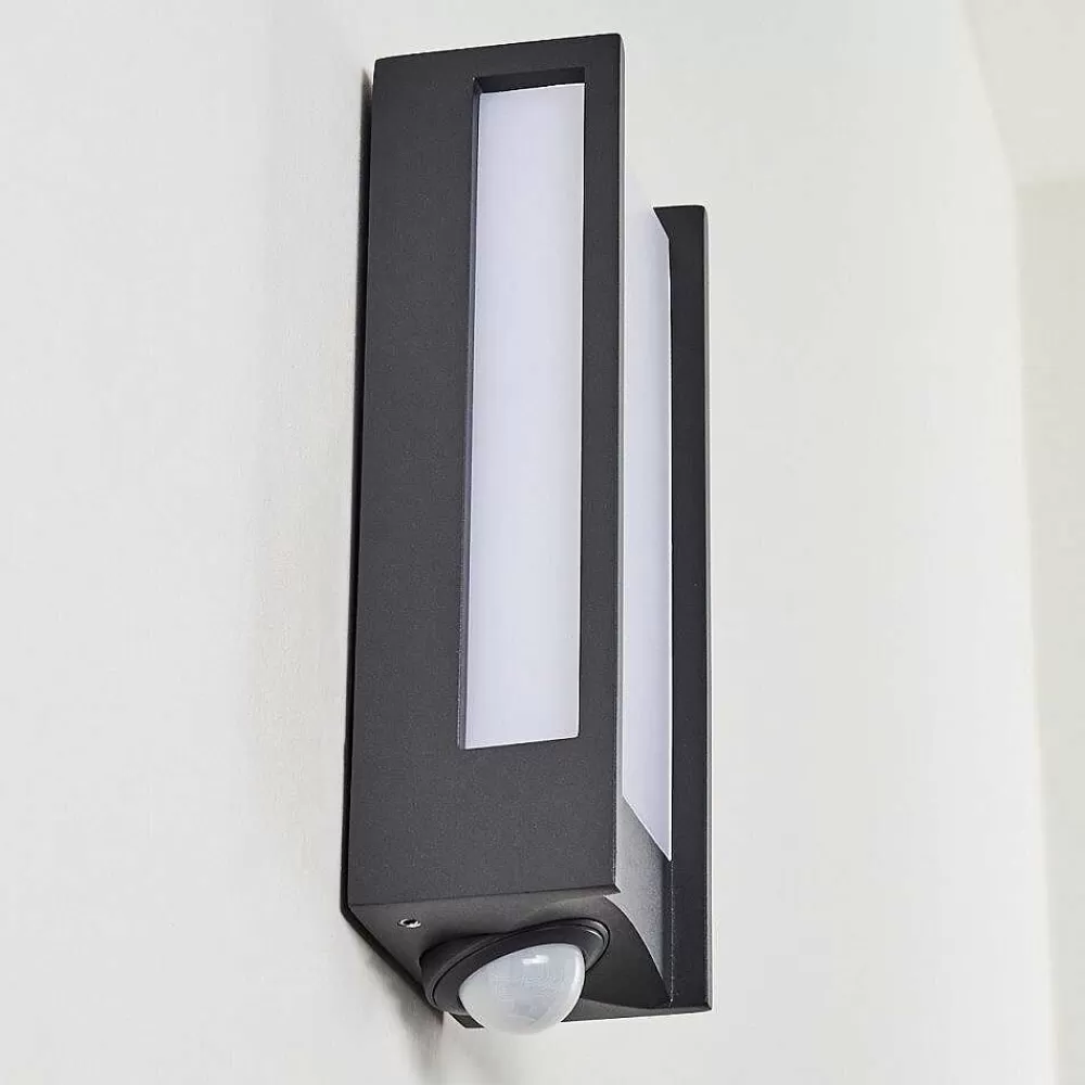 hofstein Applique Murale D'Exterieur Skove Led Anthracite, 1 Lumiere, Detecteur De Mouvement