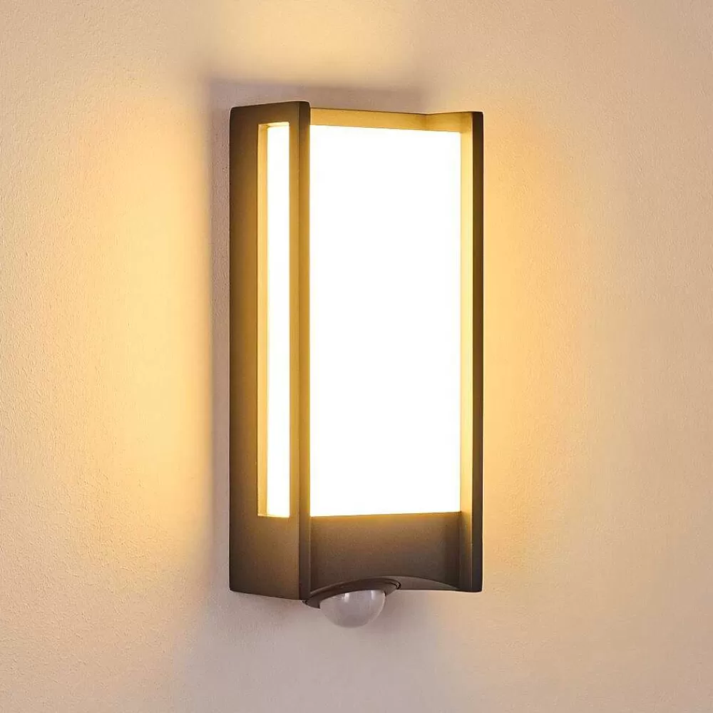 hofstein Applique Murale D'Exterieur Skove Led Anthracite, 1 Lumiere, Detecteur De Mouvement