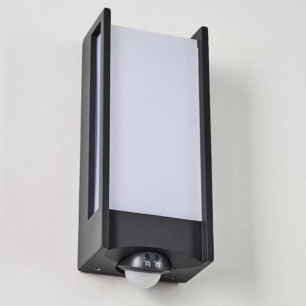 hofstein Applique Murale D'Exterieur Skove Led Anthracite, 1 Lumiere, Detecteur De Mouvement
