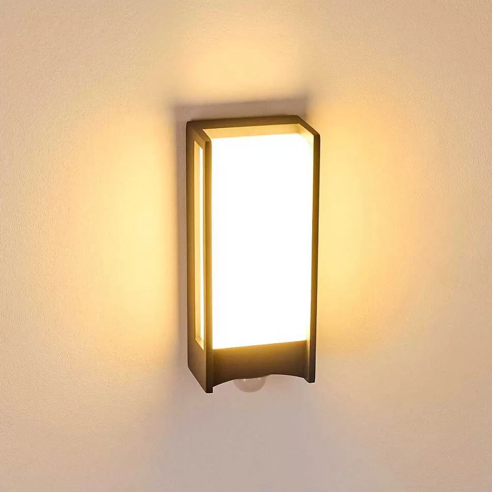 hofstein Applique Murale D'Exterieur Skove Led Anthracite, 1 Lumiere, Detecteur De Mouvement