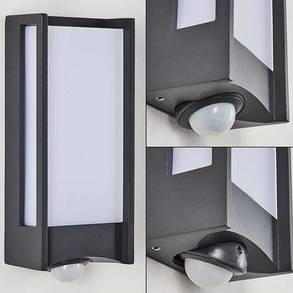 hofstein Applique Murale D'Exterieur Skove Led Anthracite, 1 Lumiere, Detecteur De Mouvement