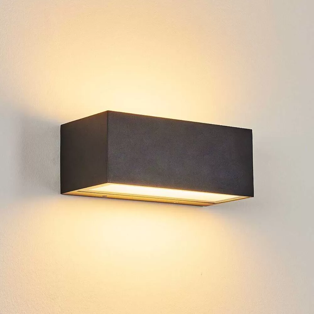 hofstein Applique Murale D'Exterieur Spidern Led Anthracite, 1 Lumiere, Changeur De Couleurs