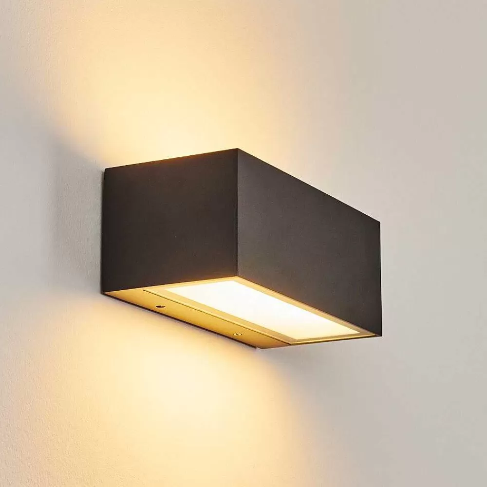 hofstein Applique Murale D'Exterieur Spidern Led Anthracite, 1 Lumiere, Changeur De Couleurs