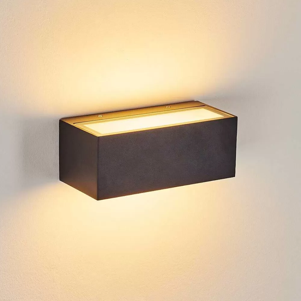 hofstein Applique Murale D'Exterieur Spidern Led Anthracite, 1 Lumiere, Changeur De Couleurs
