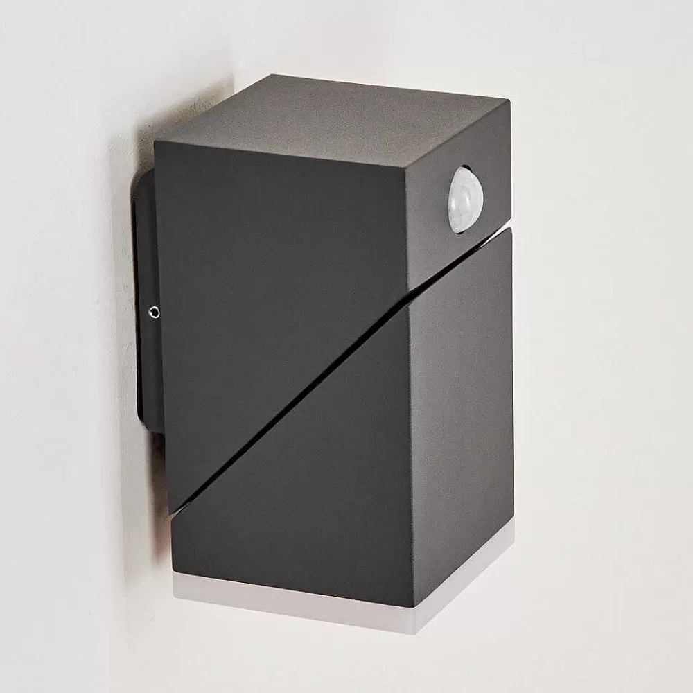 hofstein Applique Murale D'Exterieur Toogong Led Anthracite, 1 Lumiere, Detecteur De Mouvement